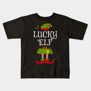 Lucky Elf Shirt , Family Matching Group Christmas Shirt, Matching T Shirt for Family, Family Reunion Shirts Kids T-Shirt